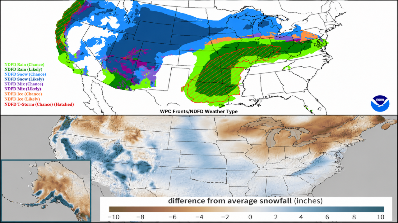 US Historic Snowfall Risk Map Shows States Facing the Most Dangerous Winter Conditions